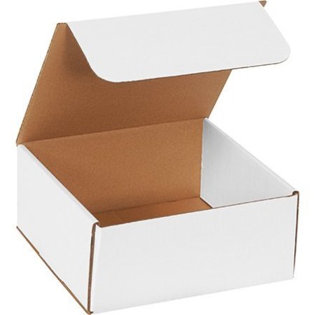 BOX PACKAGING Corrugated Mailers, 9"L x 9"W x 4"H, White M994